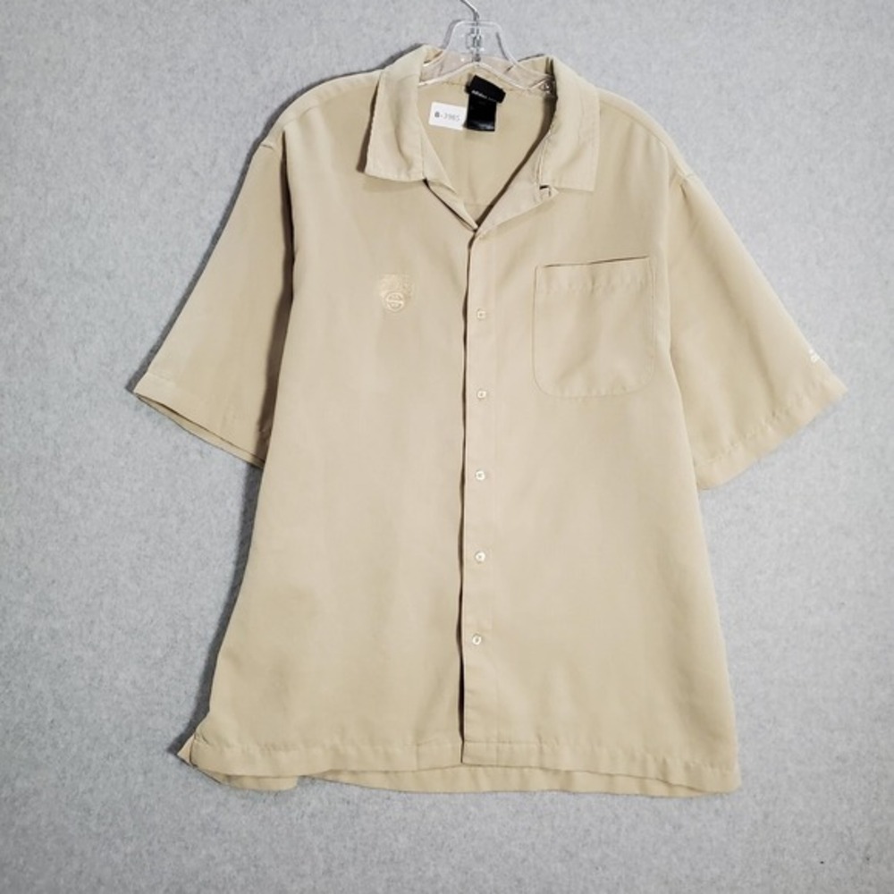 Seattle Super Sonics Adidas Men Button Up Shirt Large Beige Logo Embroidered‎